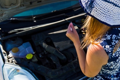 this woman knows how to check oil