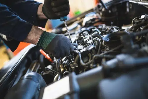 this car is being serviced probably by a local mechanic not capped price servicing