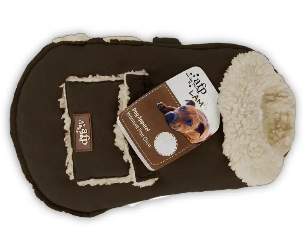 Try this lambs wool dog jacket.