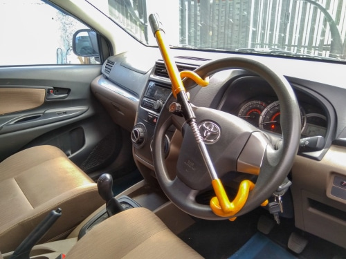 a steering wheel lock like this one can help prevent a stolen car