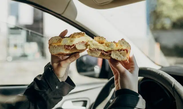 eating in car can be illegal if it hinders driving