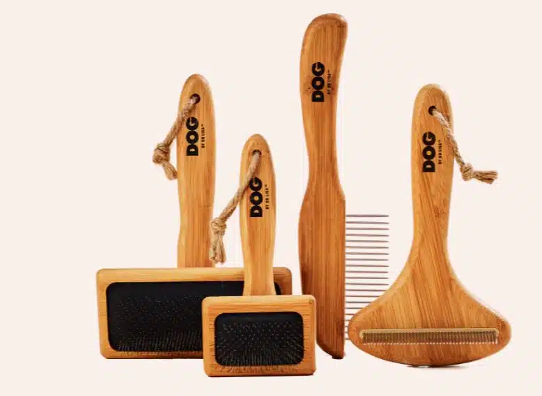 A range of pet brushes. Brushes are one of the essential pet care products