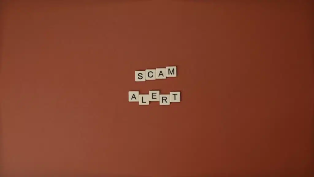 While puppy scam tactics can vary, there are patterns with how scammers operate, as shows these Scrabble letters reading 'scam alert'