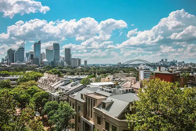 Suburban view of Sydney opera