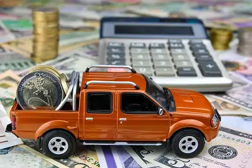 Calculator and pickup toy car