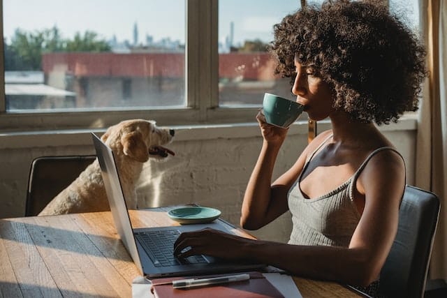 Dog mum uploads her dog's vet treatment papers and her payment invoice to get her pet insurance reimbursement