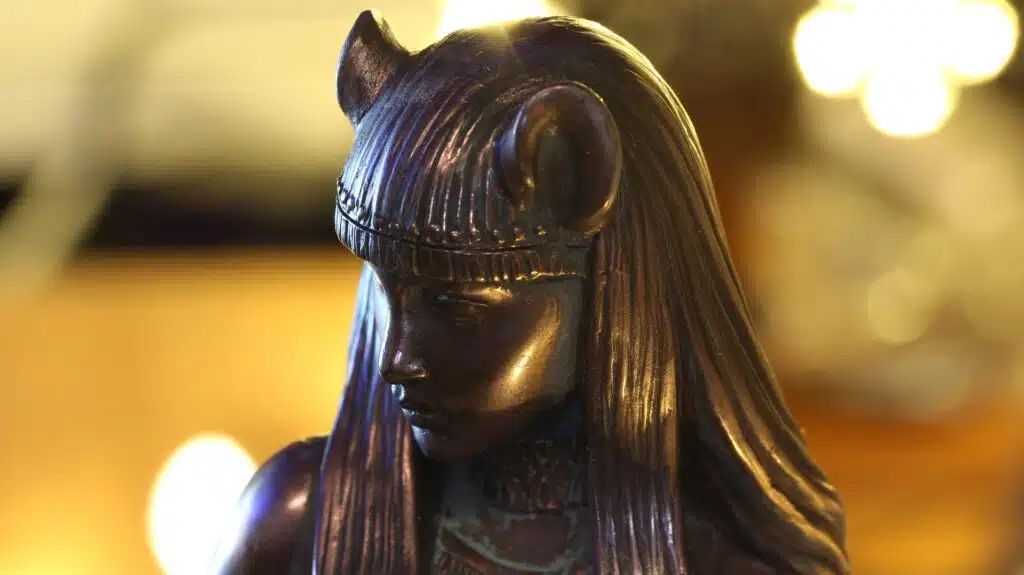A statue of the Egyptian goddess Bastet.