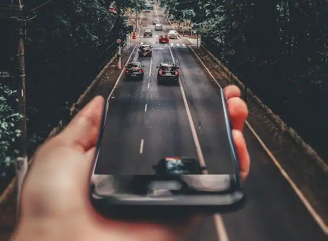 A phone with an app that helps calculate car tax returns