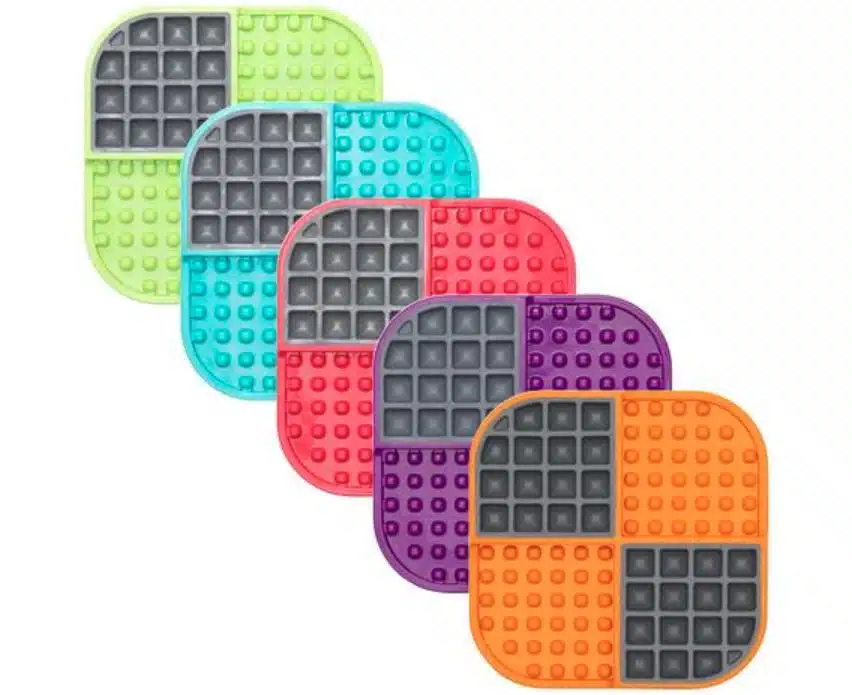 These dog lick mats are fun Christmas feeding toys because they entertain and feed your dog at the same time