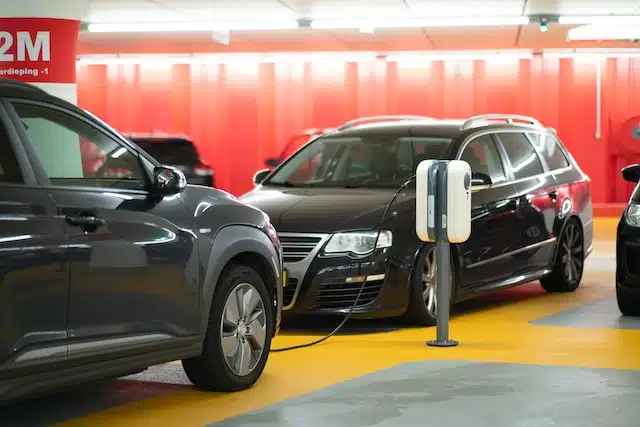 electric vehicles charge at a charging station
