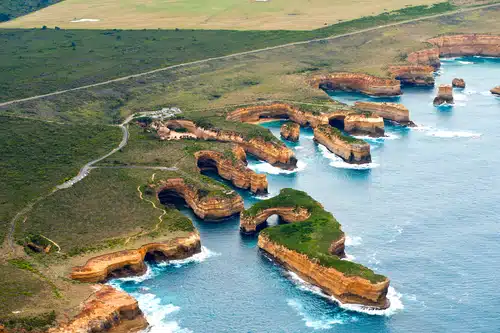 An aerial view of The Great Ocean Road Trip.