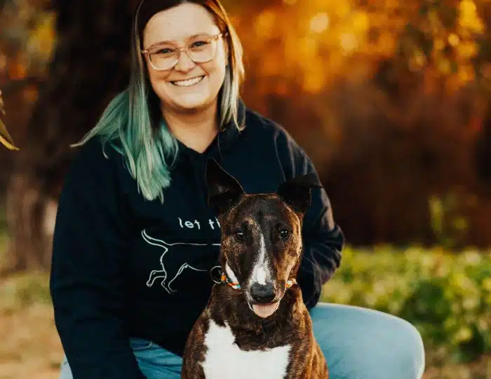 Dog trainer Stephanie Bryson and her dog Kira