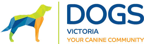 Logo for Dogs Victoria showcases a multicolored geometric dog illustration beside the text "DOGS VICTORIA YOUR CANINE COMMUNITY," embodying our commitment to breeder partnerships and a vibrant canine culture.