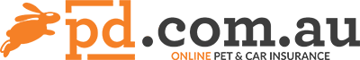Logo with an orange background and a stylized black silhouette of a dog facing left, ideal for pairing with a light grey header for a clean, modern look.